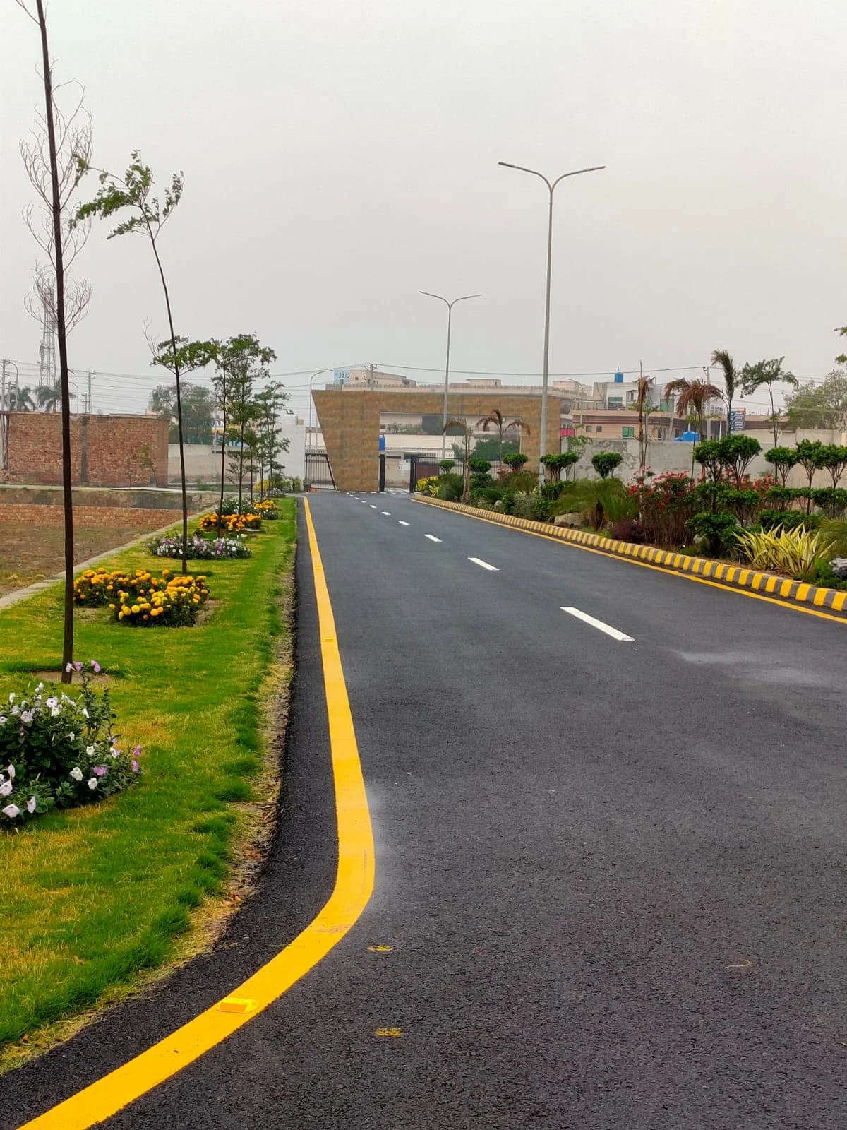 Pine Villas project site road and landscaping update in Pakpattan